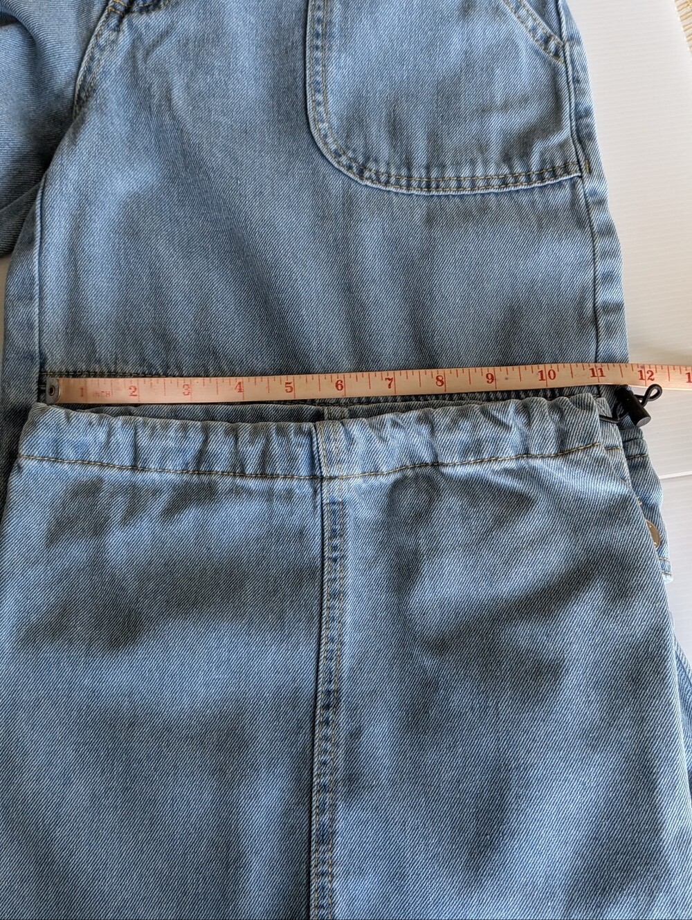 Light Blue Wide Leg Denim Cargo Jeans Junios 5/27 - Picture 9 of 11